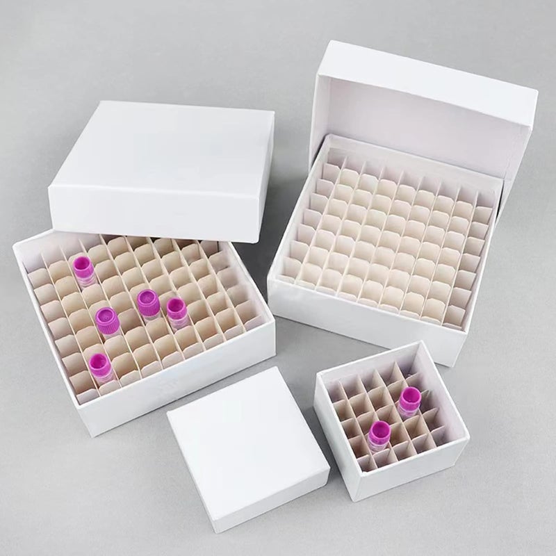 Scienfocus lab Cardboard Freezer Box - White/81 Place,Water and Ice Resistant Coating,For storing 1.5-2.0 mL cryovials(Pack of 6) - Image 5